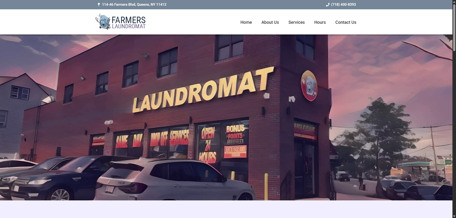 Farmers Laundromat website by Disame Graphics