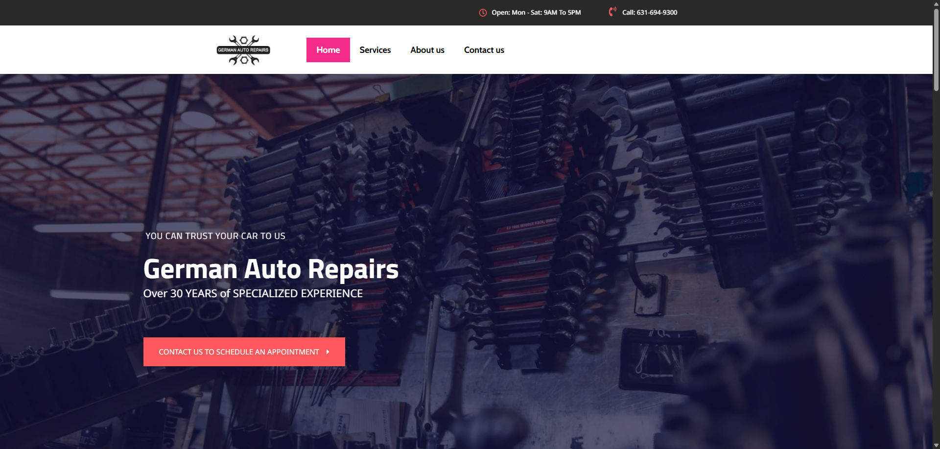 German Autorepair website by Disame Graphics