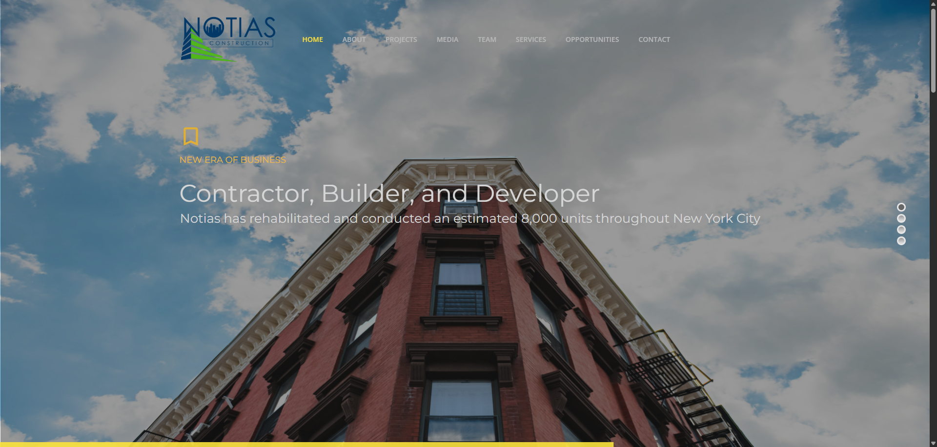 Notias Construction website by Disame Graphics