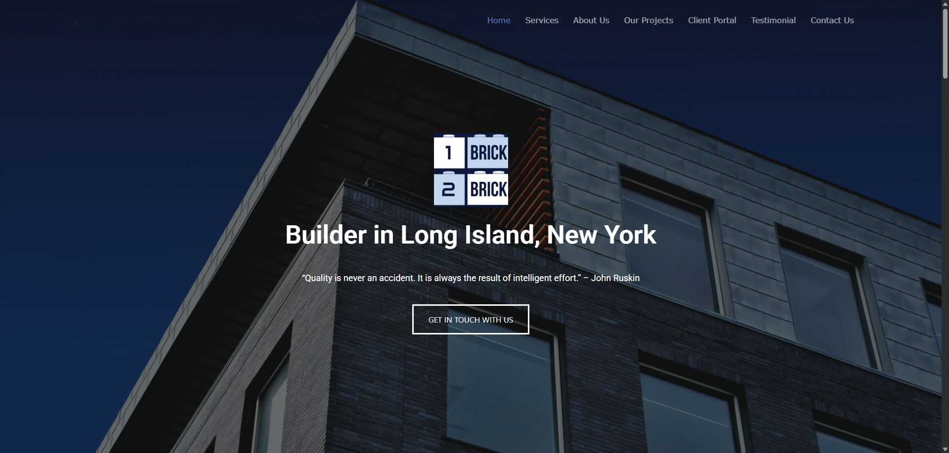 One Brick Two Brick website by Disame Graphics