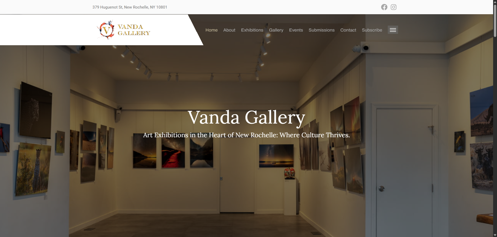 Vanda Gallery website by Disame Graphics